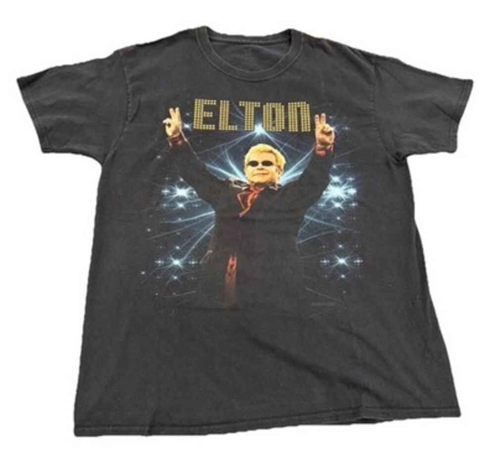 2015 Elton John Concert Tour T-Shirt Men's Black XL Tee